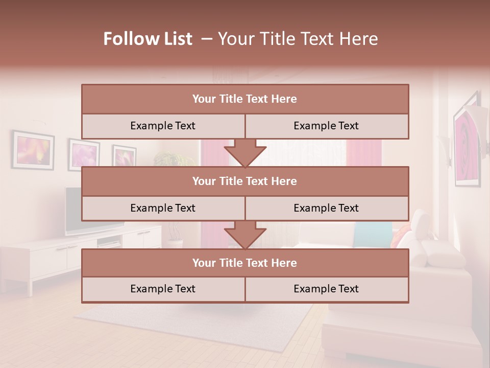 Modern Home Interior (3D Rendering) PowerPoint Template