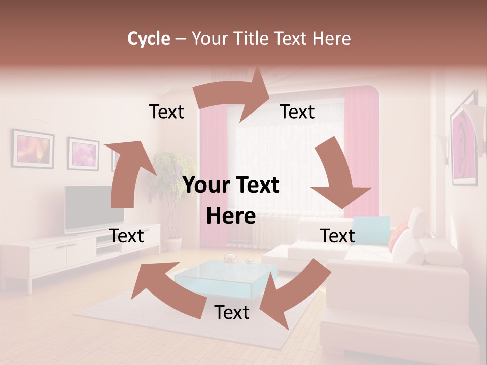 Modern Home Interior (3D Rendering) PowerPoint Template