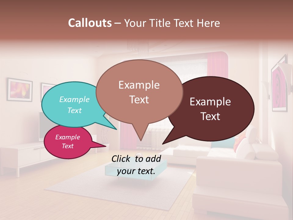 Modern Home Interior (3D Rendering) PowerPoint Template