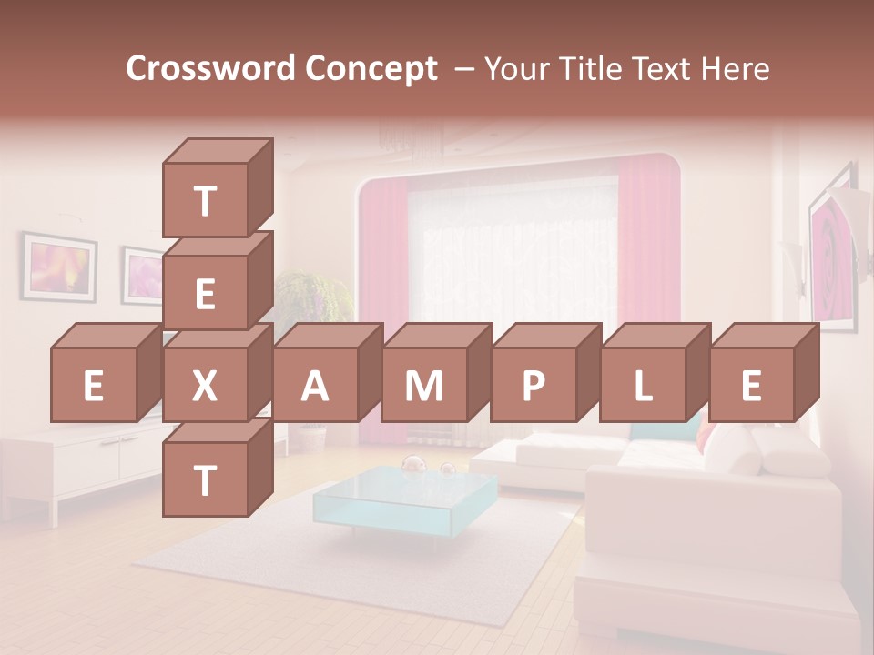 Modern Home Interior (3D Rendering) PowerPoint Template