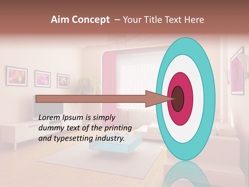 Modern Home Interior (3D Rendering) PowerPoint Template