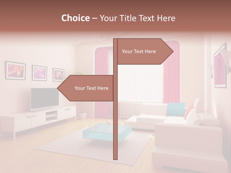 Modern Home Interior (3D Rendering) PowerPoint Template