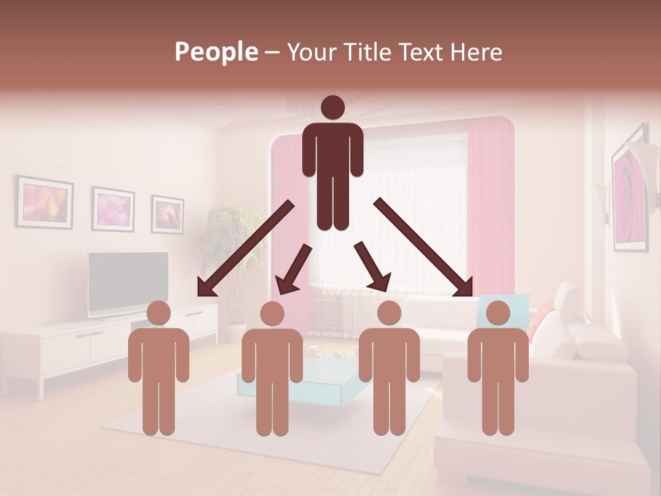 Modern Home Interior (3D Rendering) PowerPoint Template