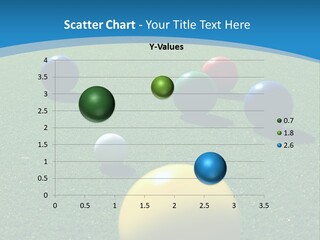 Bright Colored Bocce Balls On Brilliant Green Court. Three Players In Background. PowerPoint Template