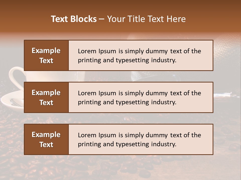 Coffee Cup With Burlap Sack Of Roasted Beans On Rustic Table PowerPoint Template