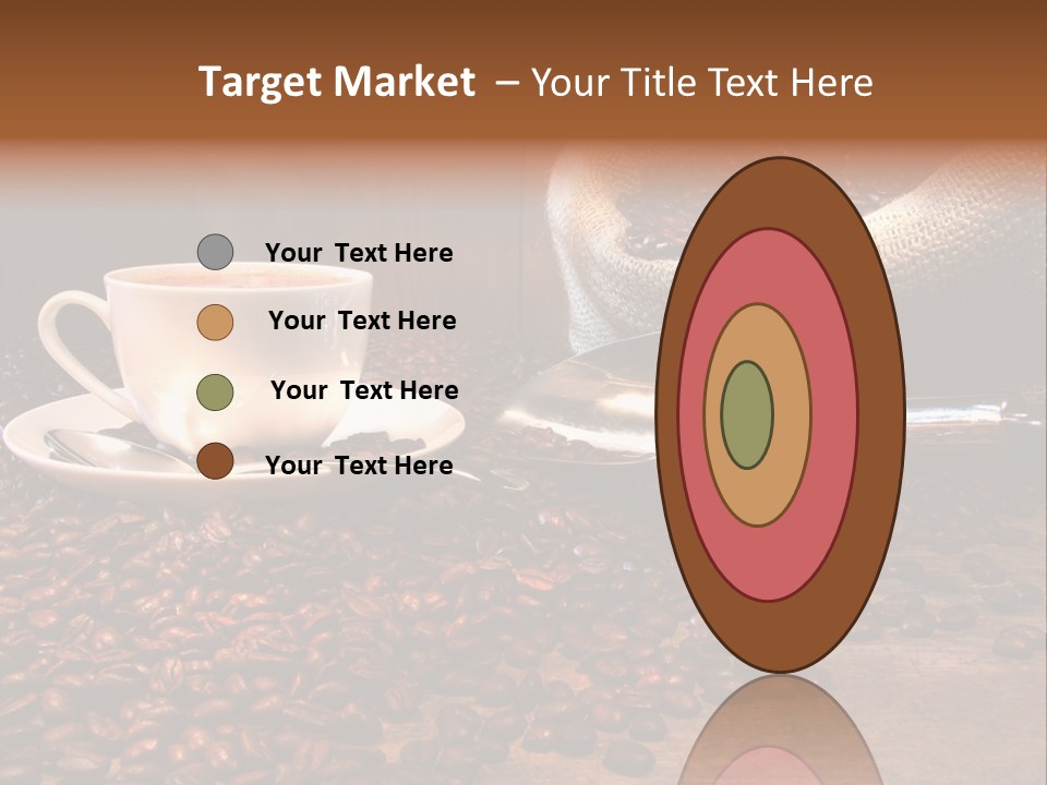 Coffee Cup With Burlap Sack Of Roasted Beans On Rustic Table PowerPoint Template