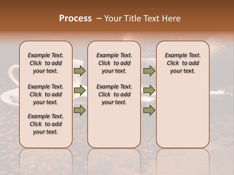 Coffee Cup With Burlap Sack Of Roasted Beans On Rustic Table PowerPoint Template