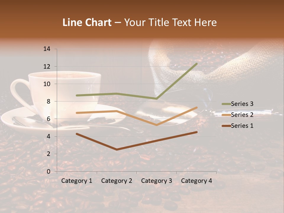 Coffee Cup With Burlap Sack Of Roasted Beans On Rustic Table PowerPoint Template