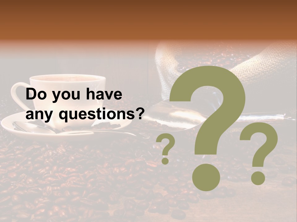 Coffee Cup With Burlap Sack Of Roasted Beans On Rustic Table PowerPoint Template