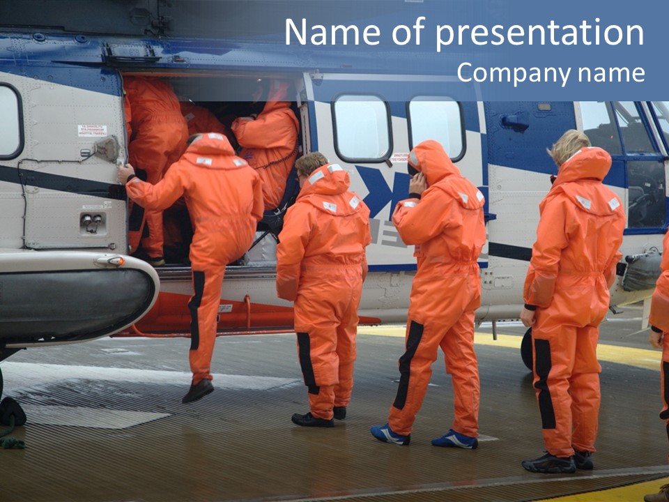 Offshore Personnel Flying Home PowerPoint Template