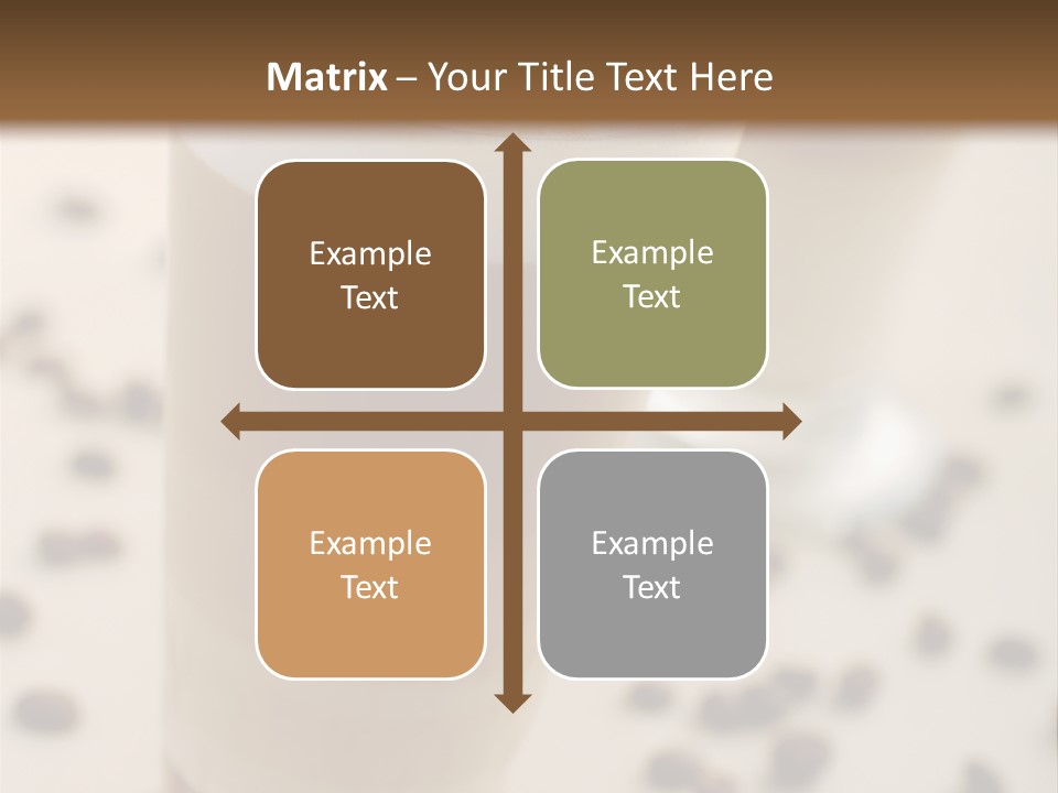 Two Glasses Of Coffee On A Table With Coffee Beans PowerPoint Template