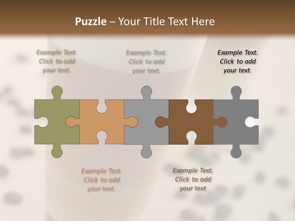 Two Glasses Of Coffee On A Table With Coffee Beans PowerPoint Template