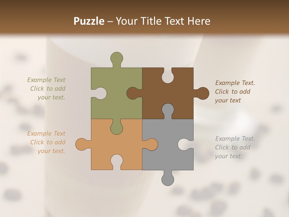 Two Glasses Of Coffee On A Table With Coffee Beans PowerPoint Template