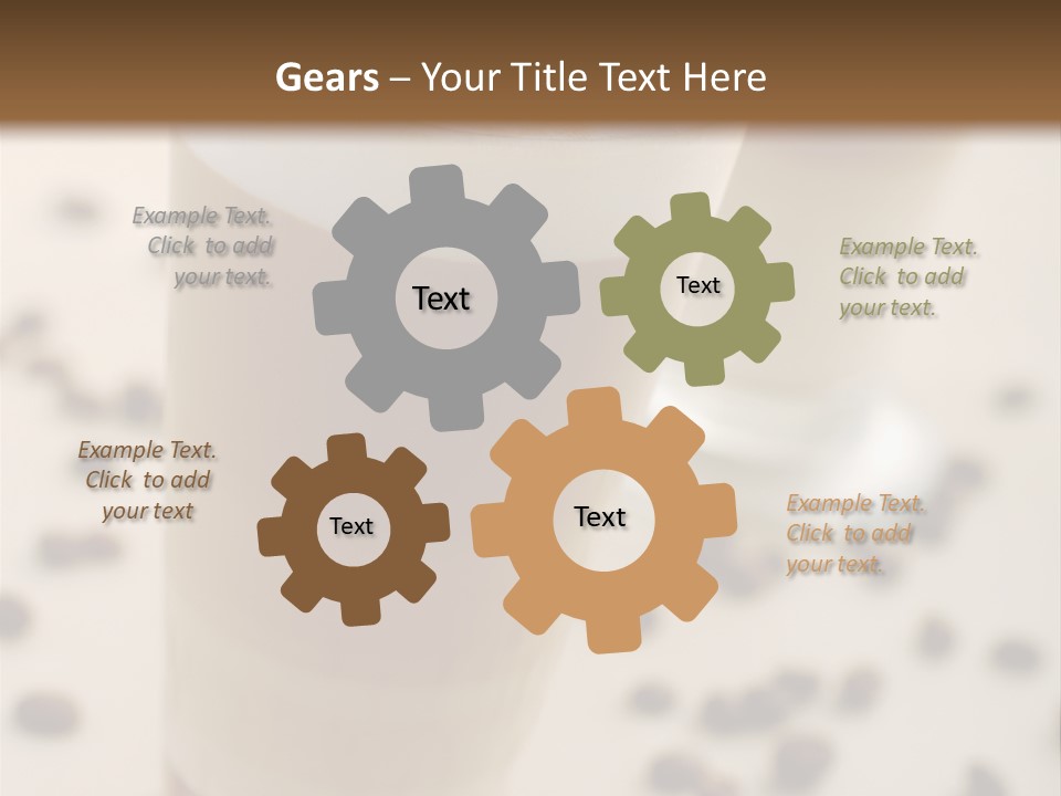 Two Glasses Of Coffee On A Table With Coffee Beans PowerPoint Template