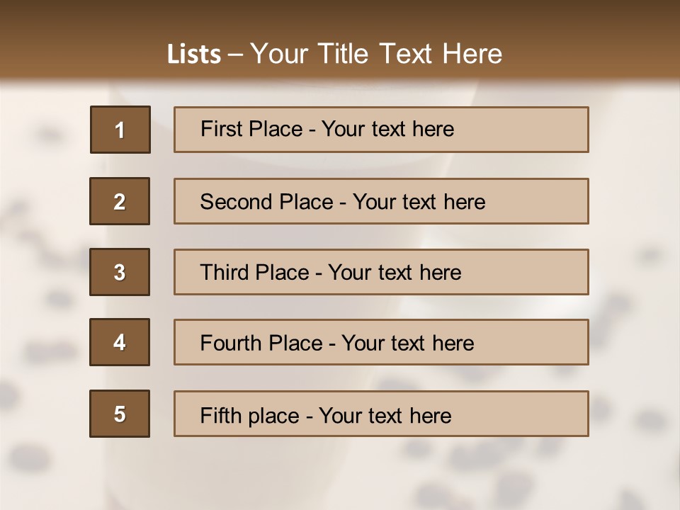 Two Glasses Of Coffee On A Table With Coffee Beans PowerPoint Template