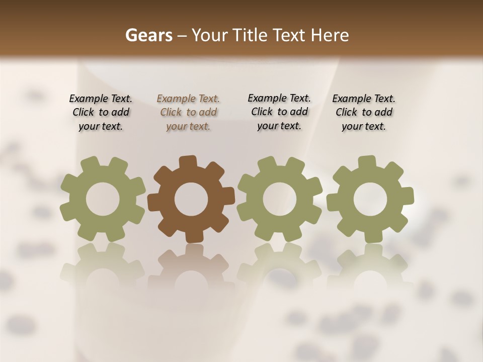 Two Glasses Of Coffee On A Table With Coffee Beans PowerPoint Template