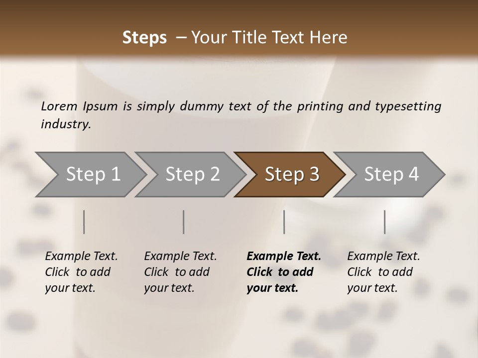 Two Glasses Of Coffee On A Table With Coffee Beans PowerPoint Template