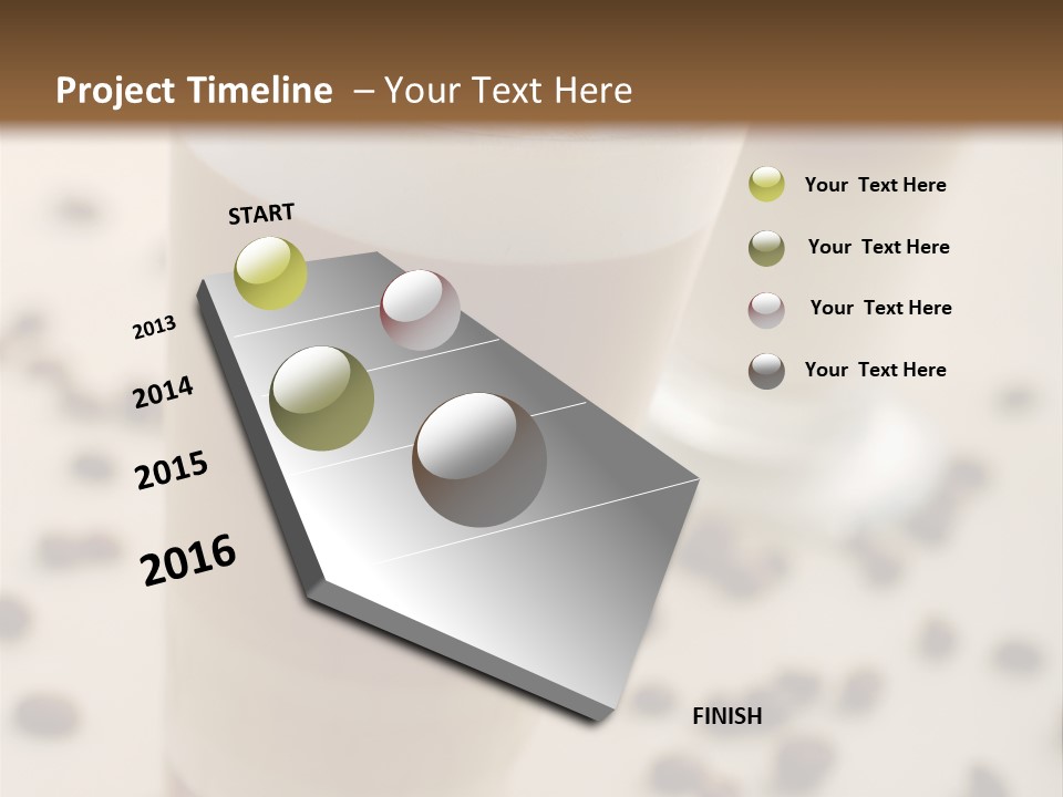 Two Glasses Of Coffee On A Table With Coffee Beans PowerPoint Template