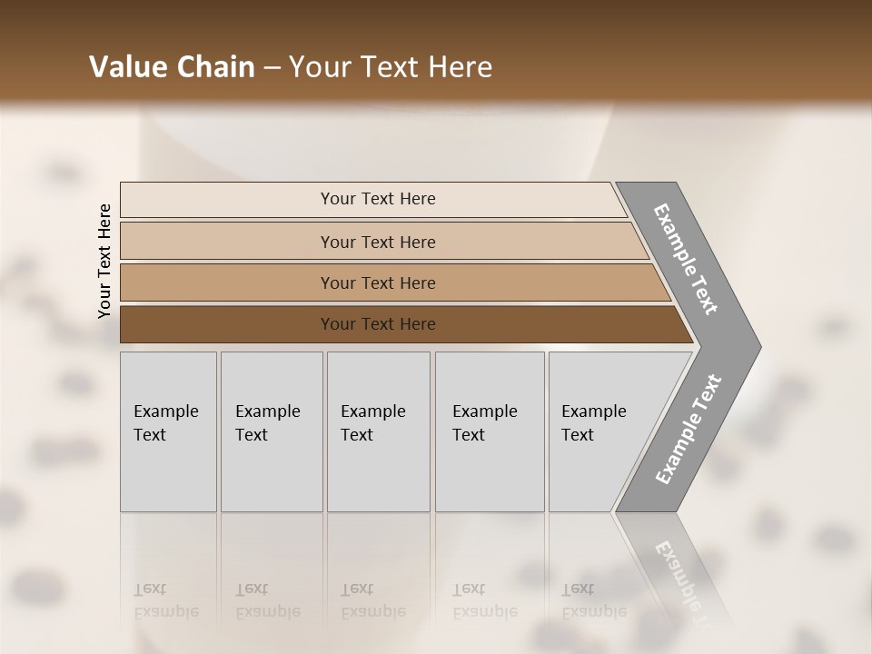Two Glasses Of Coffee On A Table With Coffee Beans PowerPoint Template