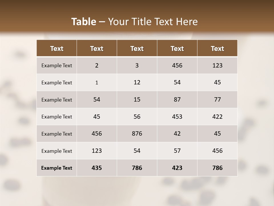 Two Glasses Of Coffee On A Table With Coffee Beans PowerPoint Template
