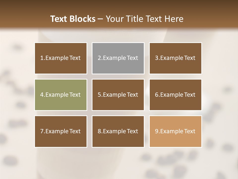 Two Glasses Of Coffee On A Table With Coffee Beans PowerPoint Template