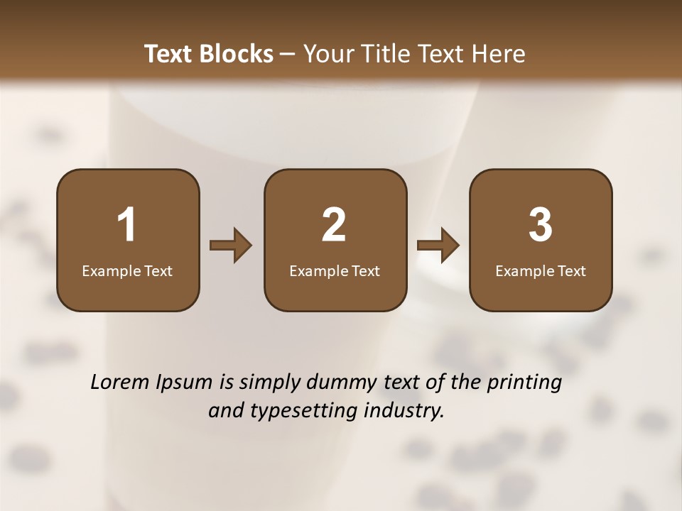 Two Glasses Of Coffee On A Table With Coffee Beans PowerPoint Template