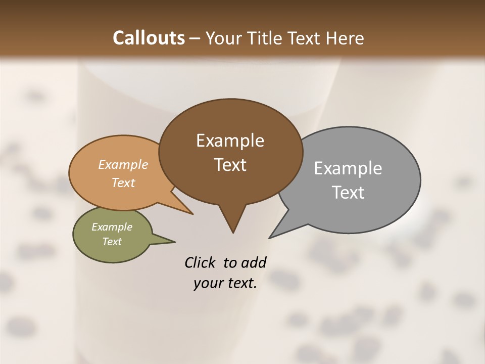 Two Glasses Of Coffee On A Table With Coffee Beans PowerPoint Template