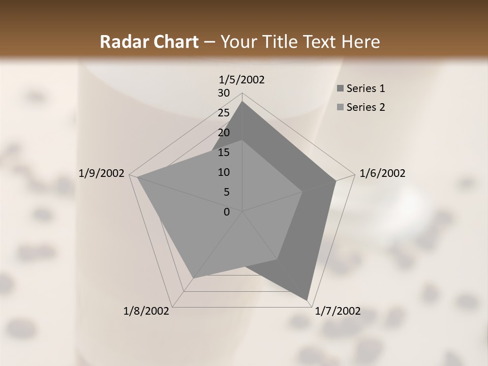 Two Glasses Of Coffee On A Table With Coffee Beans PowerPoint Template