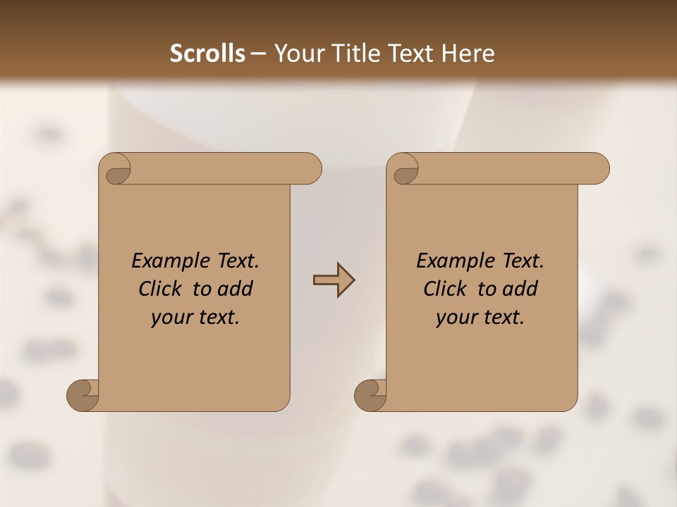 Two Glasses Of Coffee On A Table With Coffee Beans PowerPoint Template