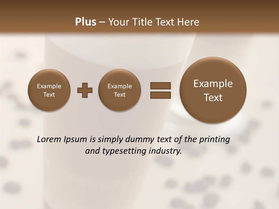 Two Glasses Of Coffee On A Table With Coffee Beans PowerPoint Template