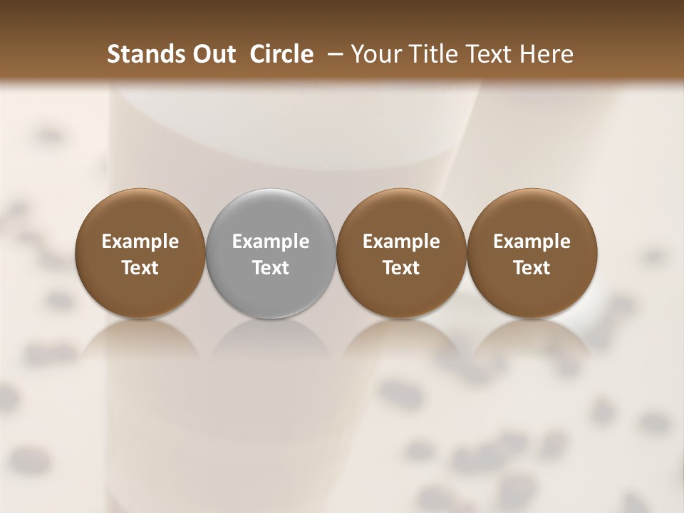 Two Glasses Of Coffee On A Table With Coffee Beans PowerPoint Template