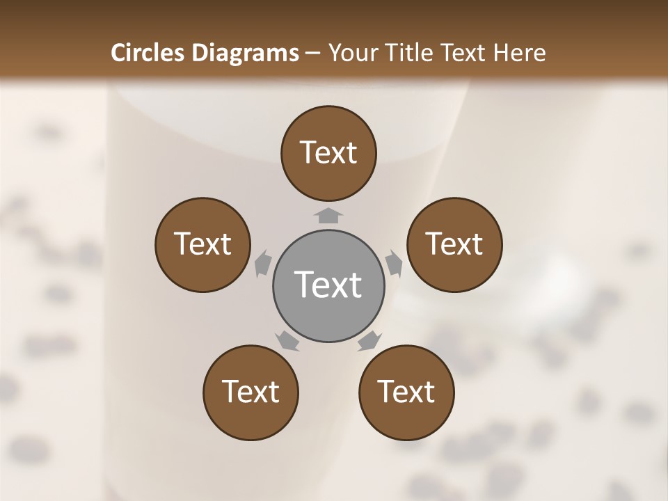 Two Glasses Of Coffee On A Table With Coffee Beans PowerPoint Template