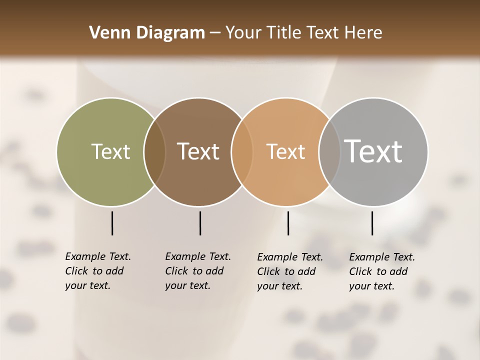 Two Glasses Of Coffee On A Table With Coffee Beans PowerPoint Template