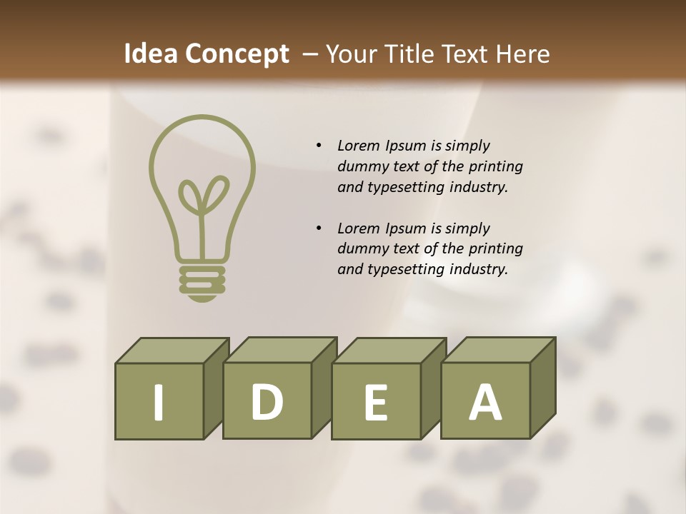 Two Glasses Of Coffee On A Table With Coffee Beans PowerPoint Template