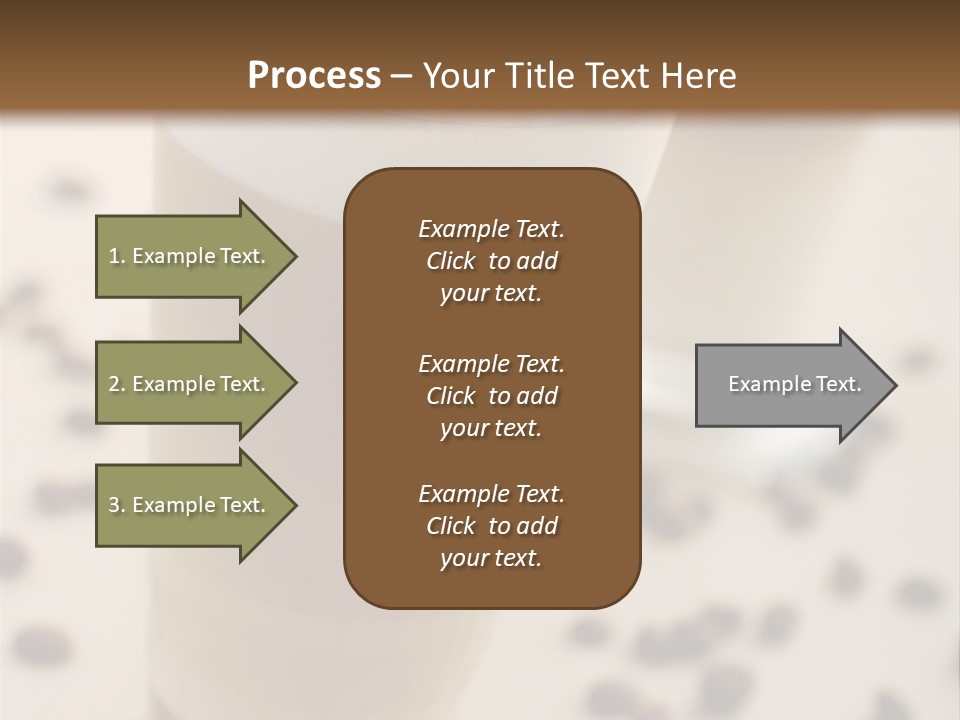 Two Glasses Of Coffee On A Table With Coffee Beans PowerPoint Template