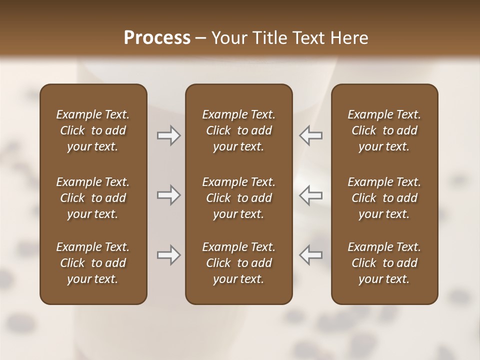 Two Glasses Of Coffee On A Table With Coffee Beans PowerPoint Template