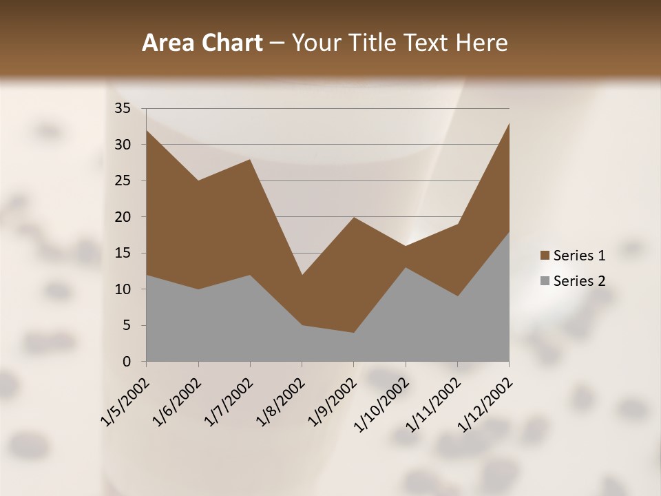 Two Glasses Of Coffee On A Table With Coffee Beans PowerPoint Template