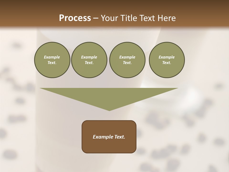 Two Glasses Of Coffee On A Table With Coffee Beans PowerPoint Template