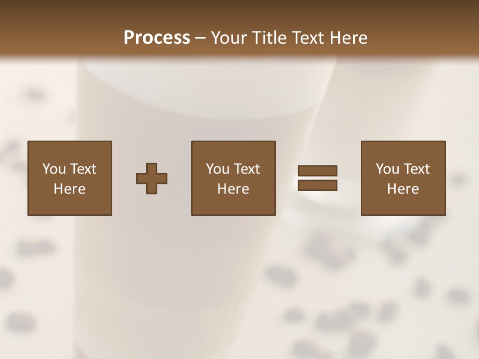 Two Glasses Of Coffee On A Table With Coffee Beans PowerPoint Template