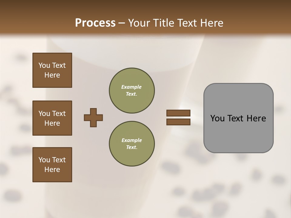 Two Glasses Of Coffee On A Table With Coffee Beans PowerPoint Template