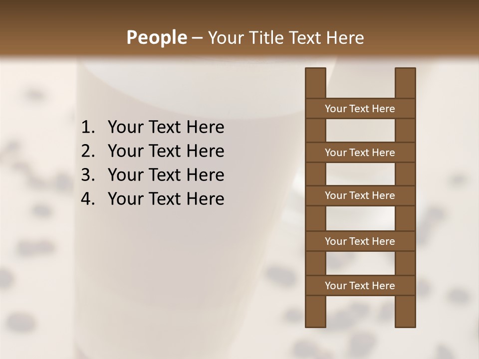Two Glasses Of Coffee On A Table With Coffee Beans PowerPoint Template