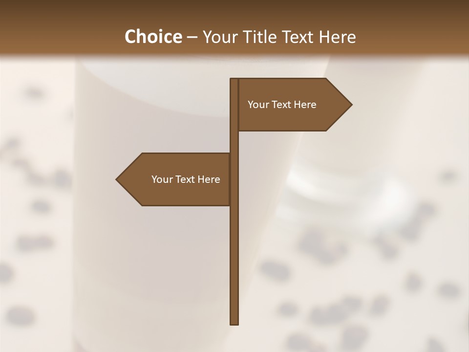 Two Glasses Of Coffee On A Table With Coffee Beans PowerPoint Template