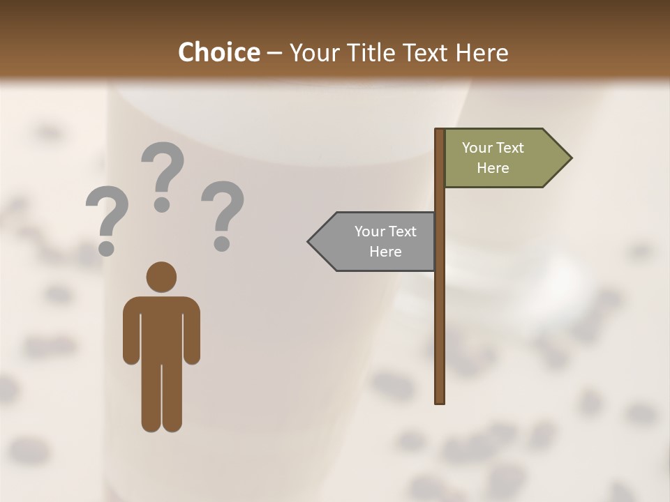 Two Glasses Of Coffee On A Table With Coffee Beans PowerPoint Template