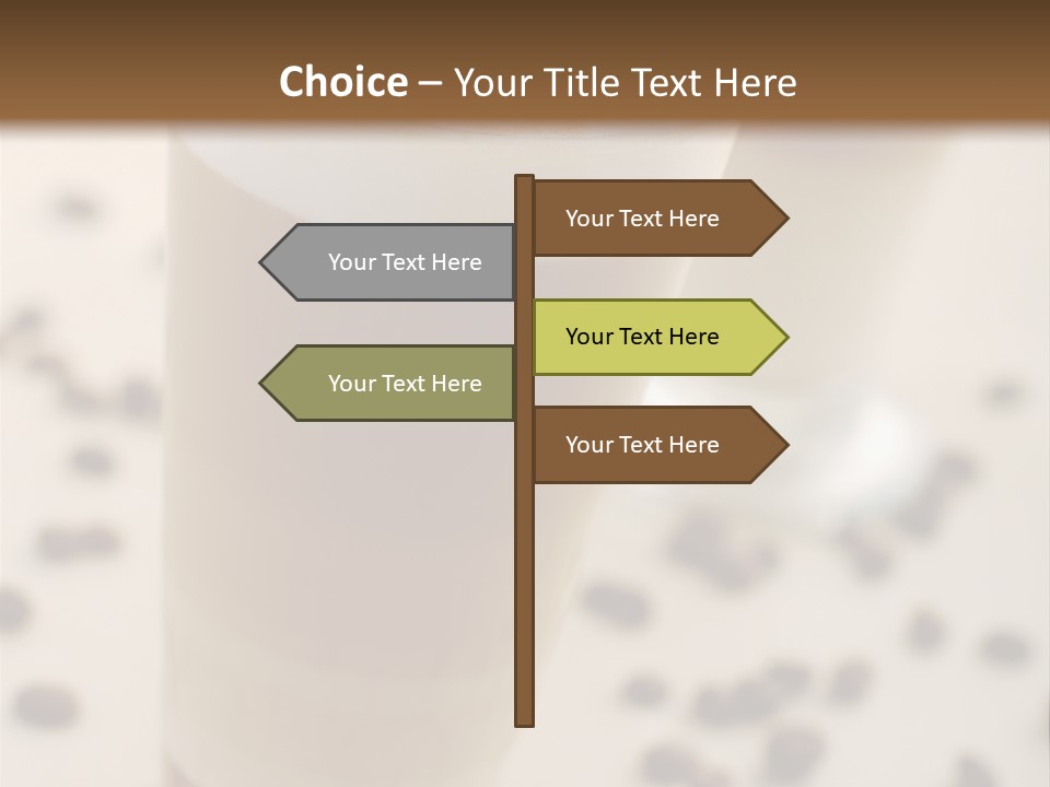 Two Glasses Of Coffee On A Table With Coffee Beans PowerPoint Template
