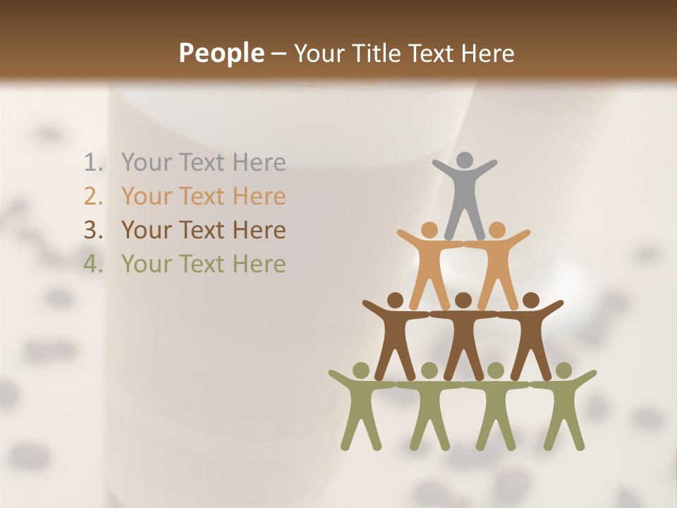 Two Glasses Of Coffee On A Table With Coffee Beans PowerPoint Template