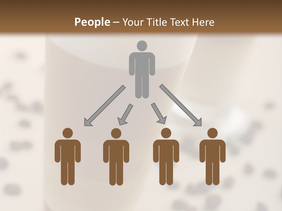 Two Glasses Of Coffee On A Table With Coffee Beans PowerPoint Template