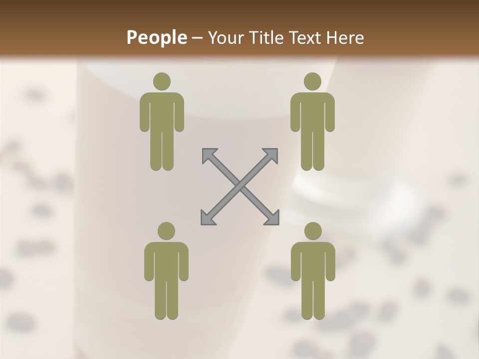 Two Glasses Of Coffee On A Table With Coffee Beans PowerPoint Template