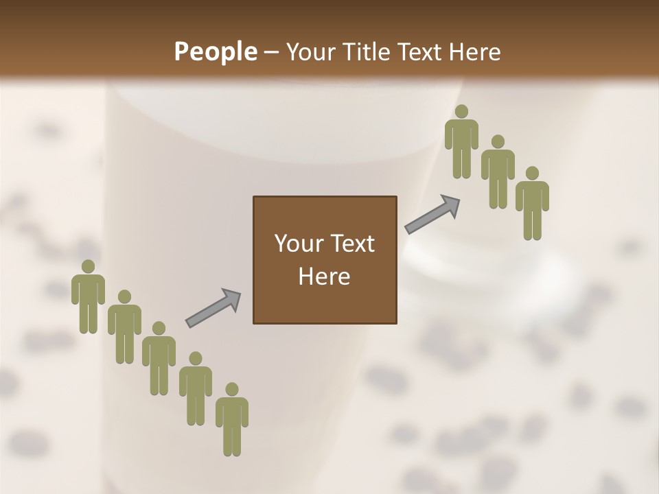 Two Glasses Of Coffee On A Table With Coffee Beans PowerPoint Template