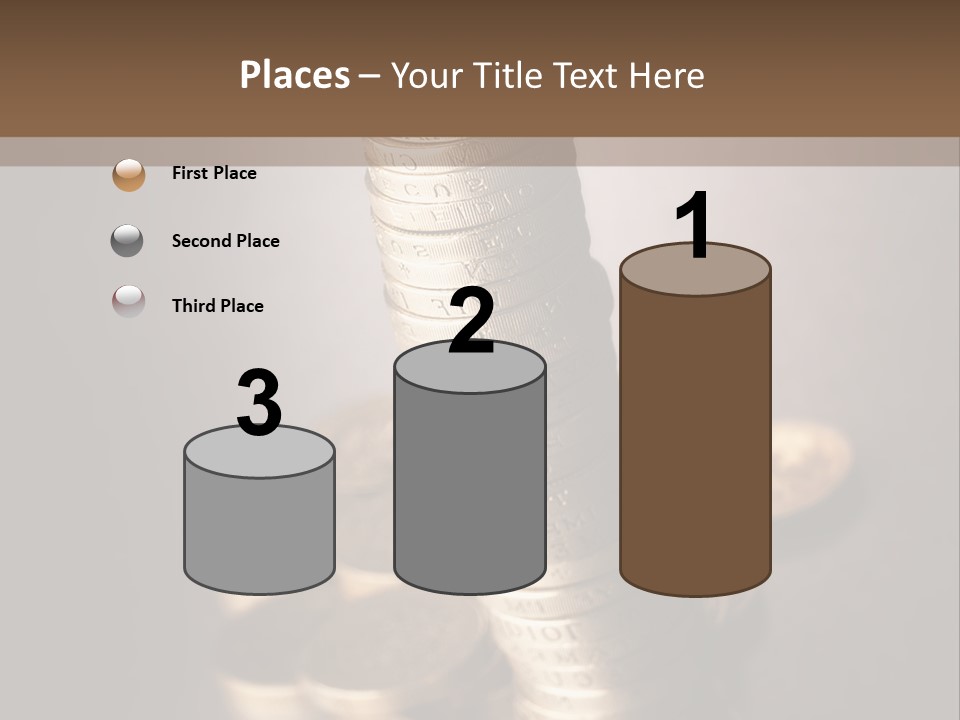 Pile Of One Pound British Sterling Coins PowerPoint Template