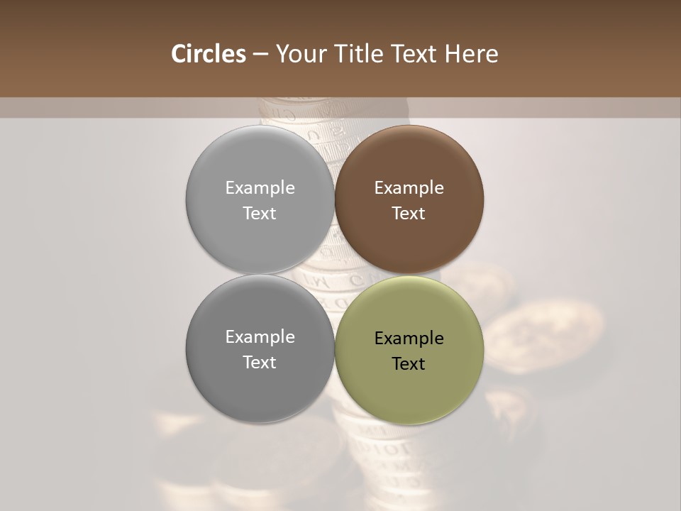 Pile Of One Pound British Sterling Coins PowerPoint Template